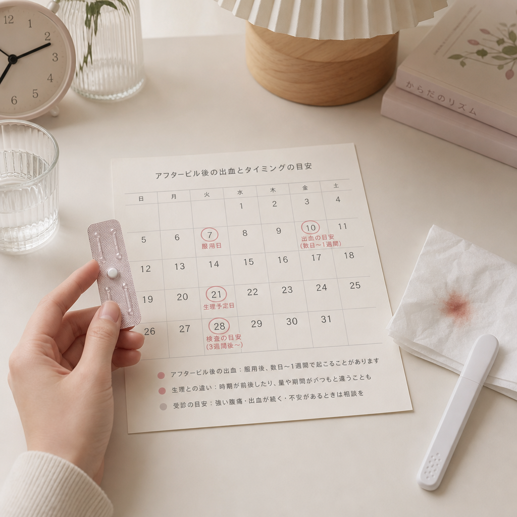 アフターピルの出血はいつ起こる?見分け方と受診目安
